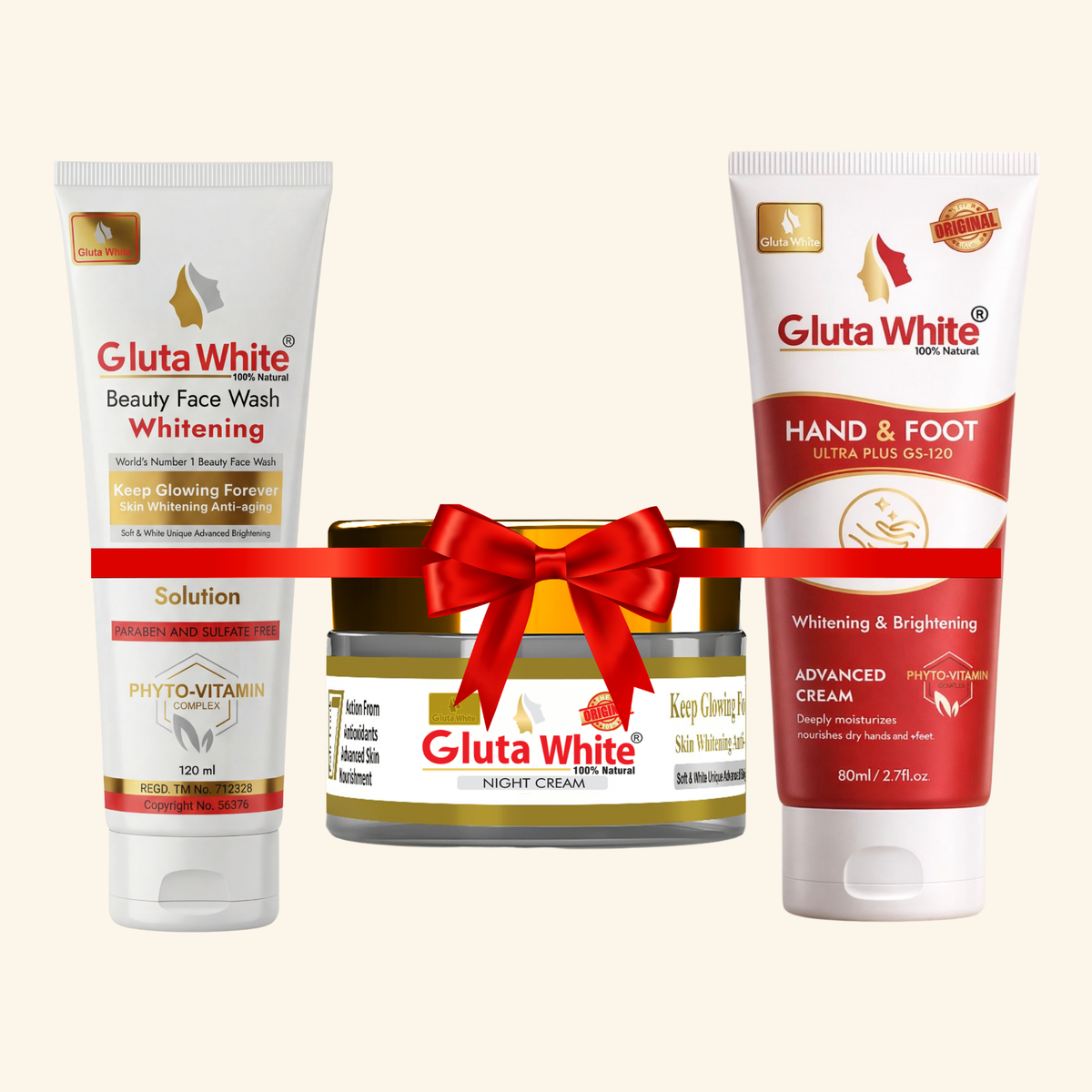 Gluta White® Night Cream + Face Wash + Hand & Foot Cream