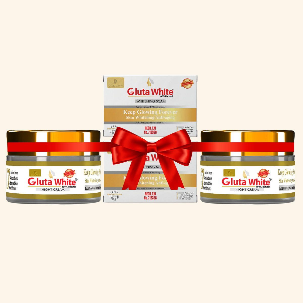 Gluta White® Night Cream Pack Of 2 + Whitening Soap Pack Of 2