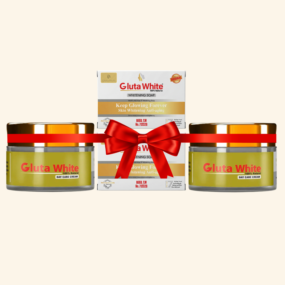 Gluta White® Day Cream Pack Of 2 + Whitening Soap Pack Of 2