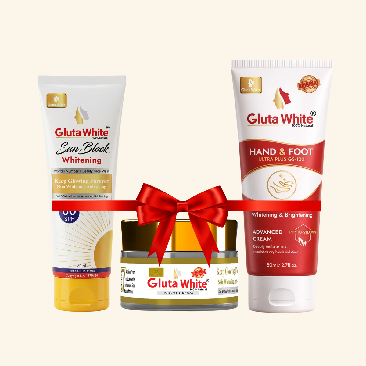 Gluta White® Night Cream + Sun Block + Hand & Foot Cream