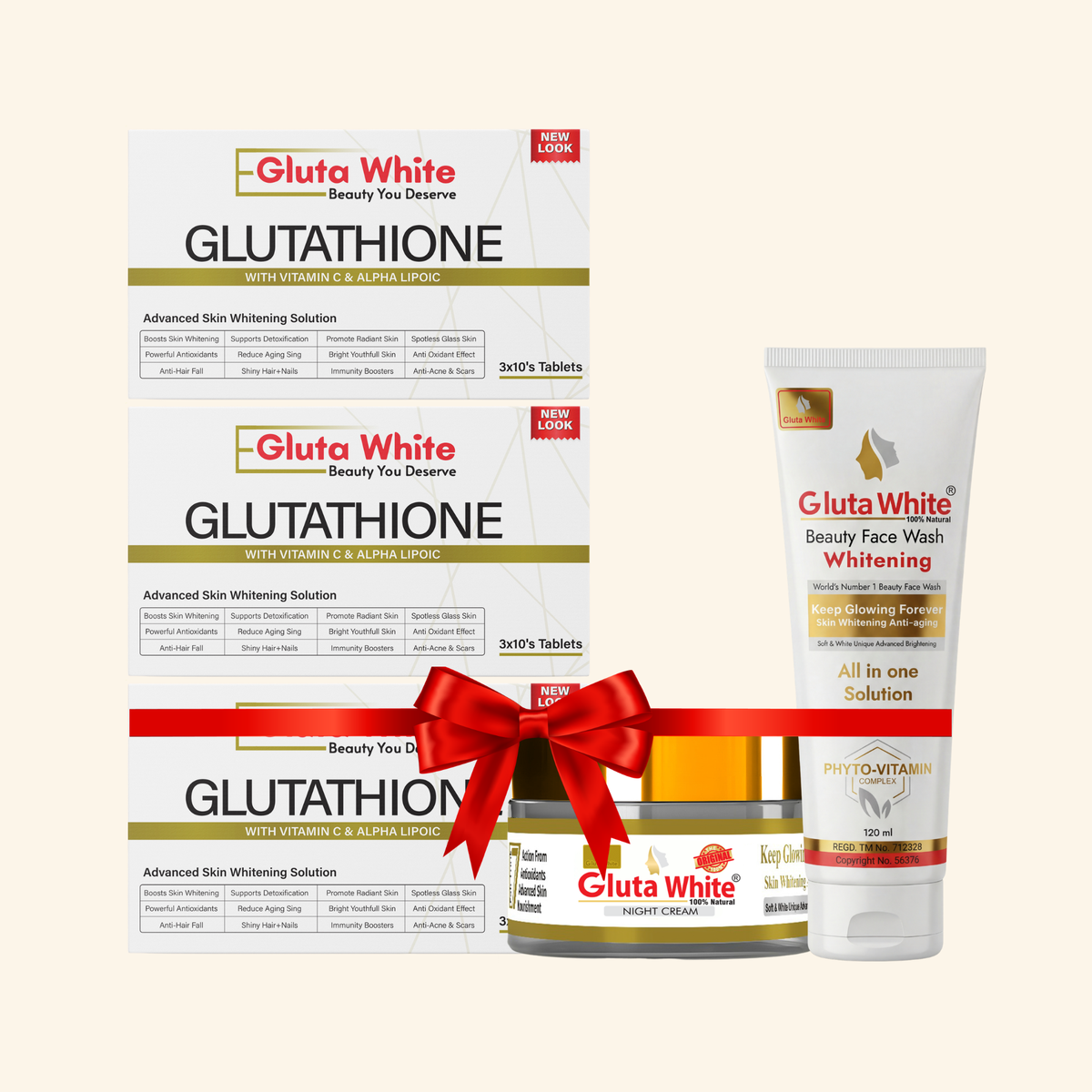 Gluta White® Night Cream + Face Wash + Pack Of 3 Capsules