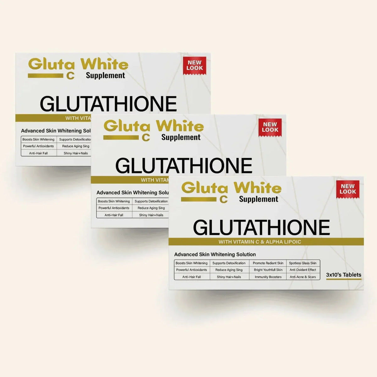 Gluta White® Glutathione + Vitamin C tablets (3 Months Course)