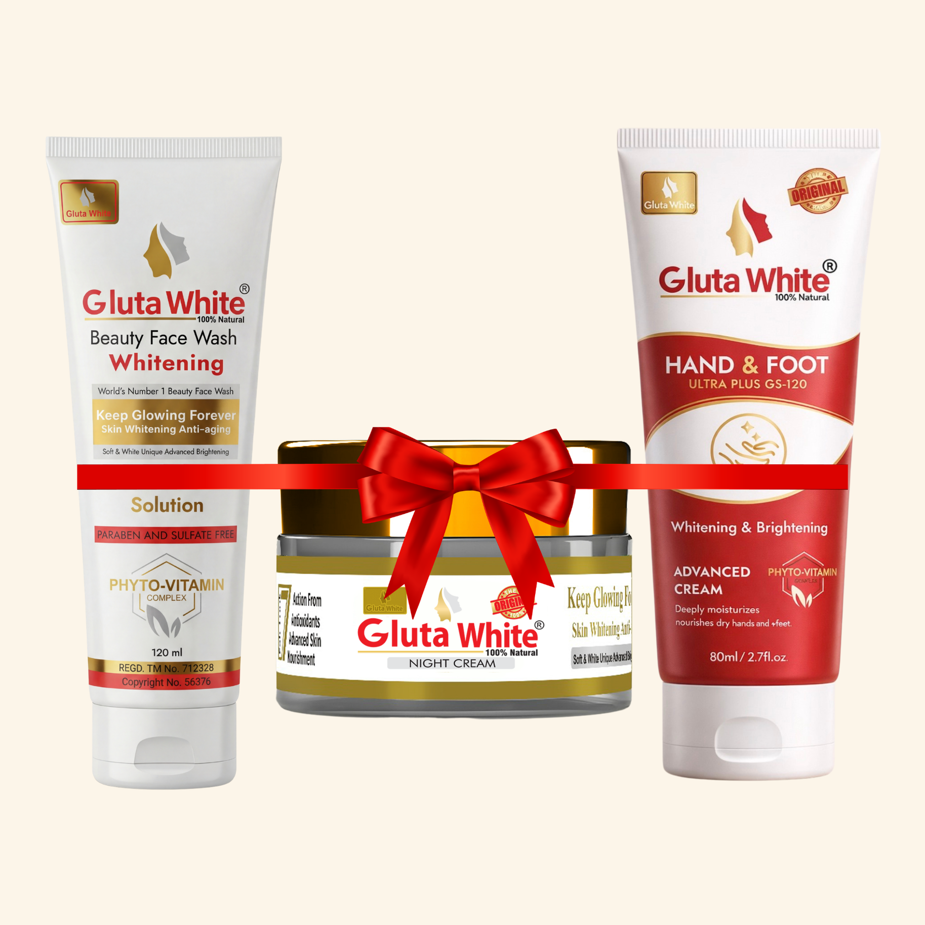 Gluta White® Night Cream + Face Wash + Hand & Foot Cream