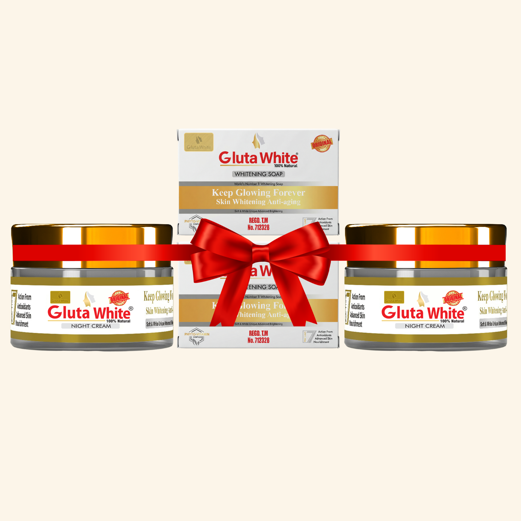 Gluta White® Night Cream Pack Of 2 + Whitening Soap Pack Of 2