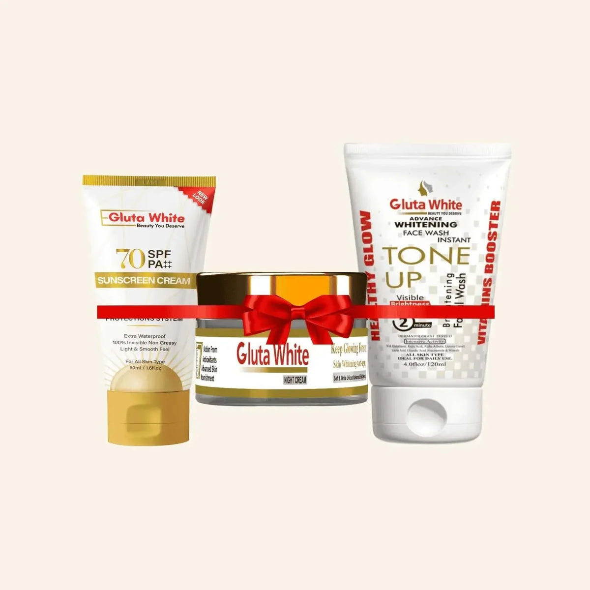 Gluta White® Night Cream + Sunblock And Facewash