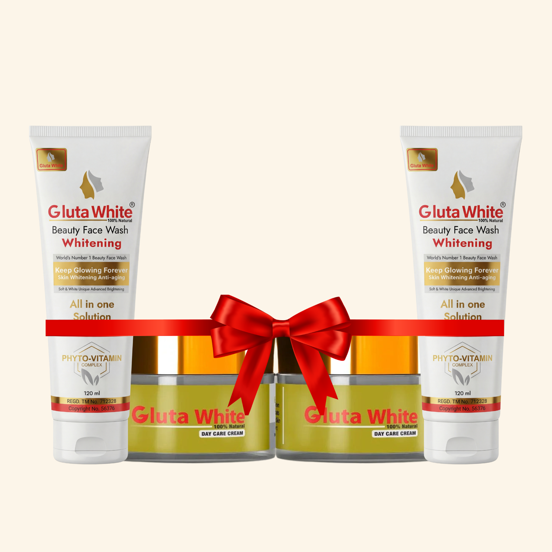 Gluta White® Day Cream Pack Of 2 + Face Wash Pack Of 2