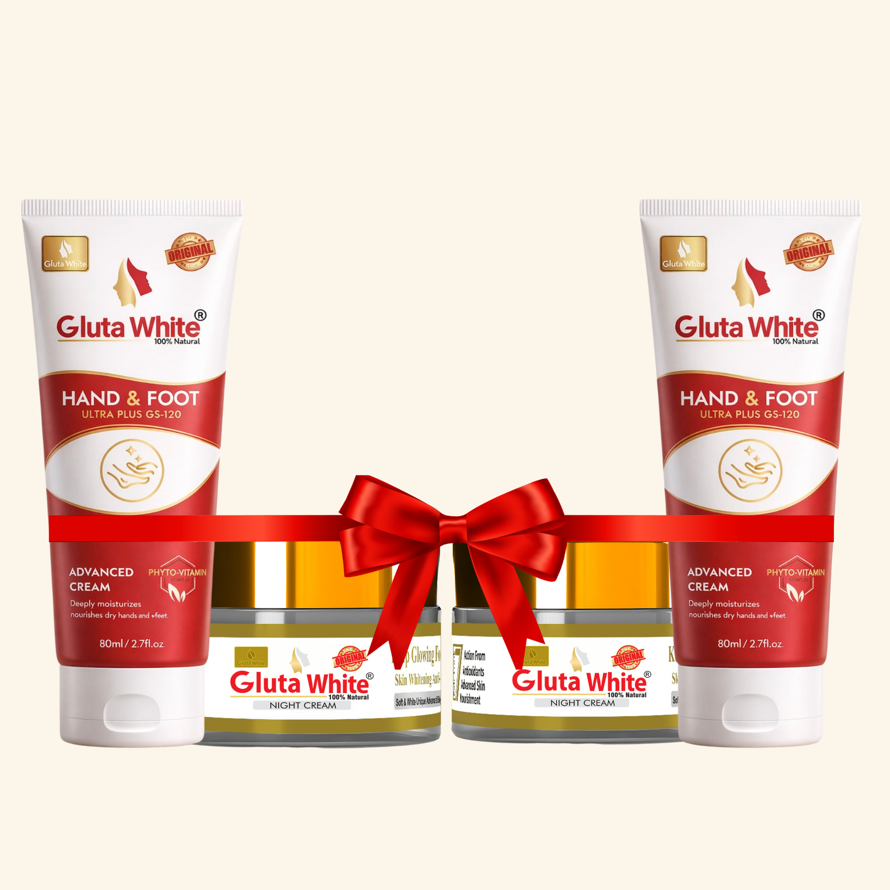 Gluta White® Night Cream Pack Of 2 + Hand & Foot Cream Pack Of 2