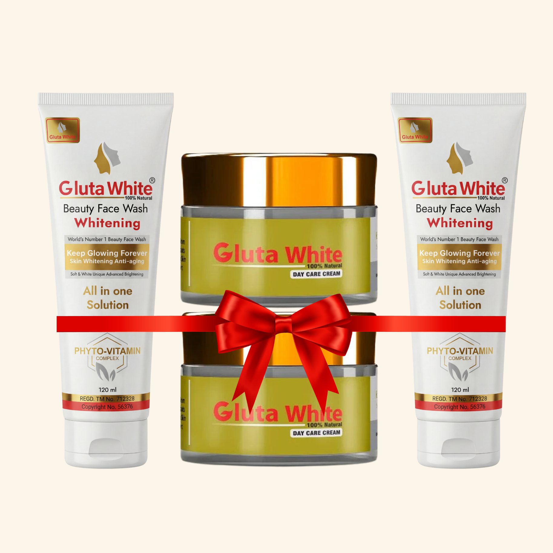 Gluta White® Day Cream Pack Of 2 + Face Wash Pack Of 2