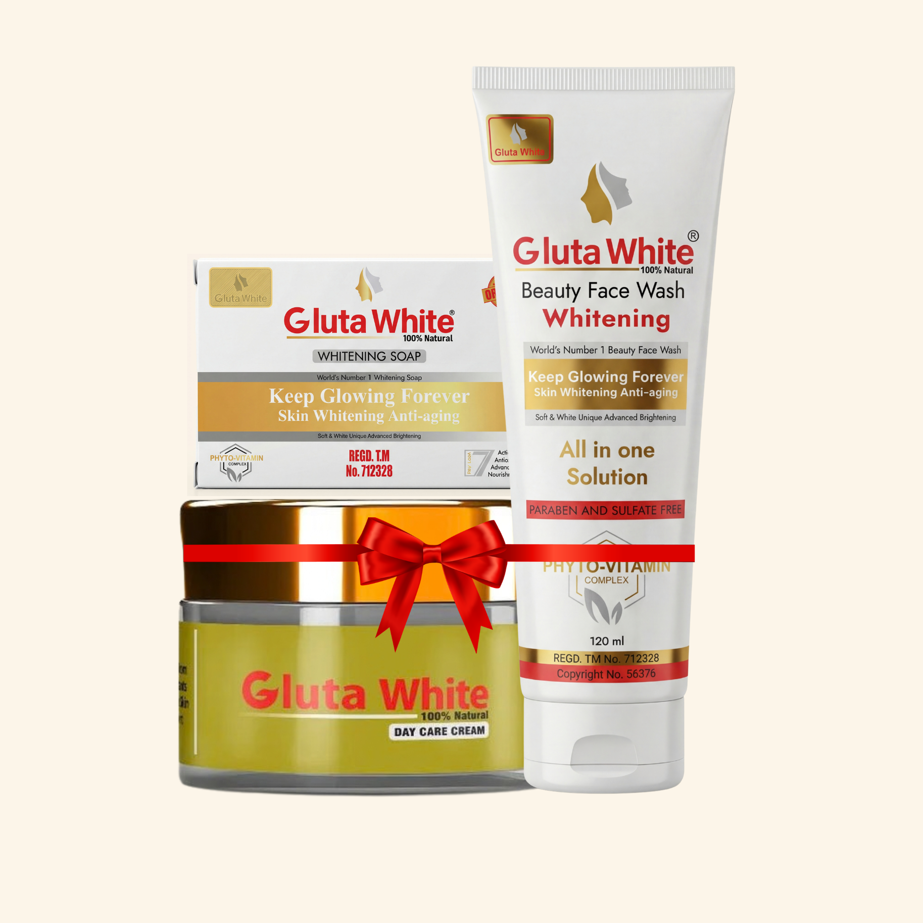Gluta White® Day Cream + Face Wash + Whitening Soap